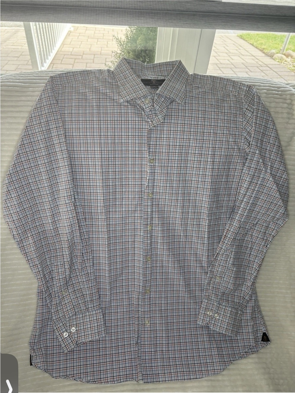 Robert Talbott Estate Dress Shirt Mens 18 Tailored Plaid Cotton Long Sleeve